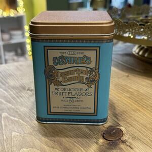 Vintage Ware's Assorted Candy Tin Delicious Fruit Flavors box‎ storage antique